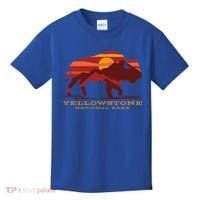 Yellowstone National Park Wyoming Buffalo Bison Sunset Kids T-Shirt thumb 0