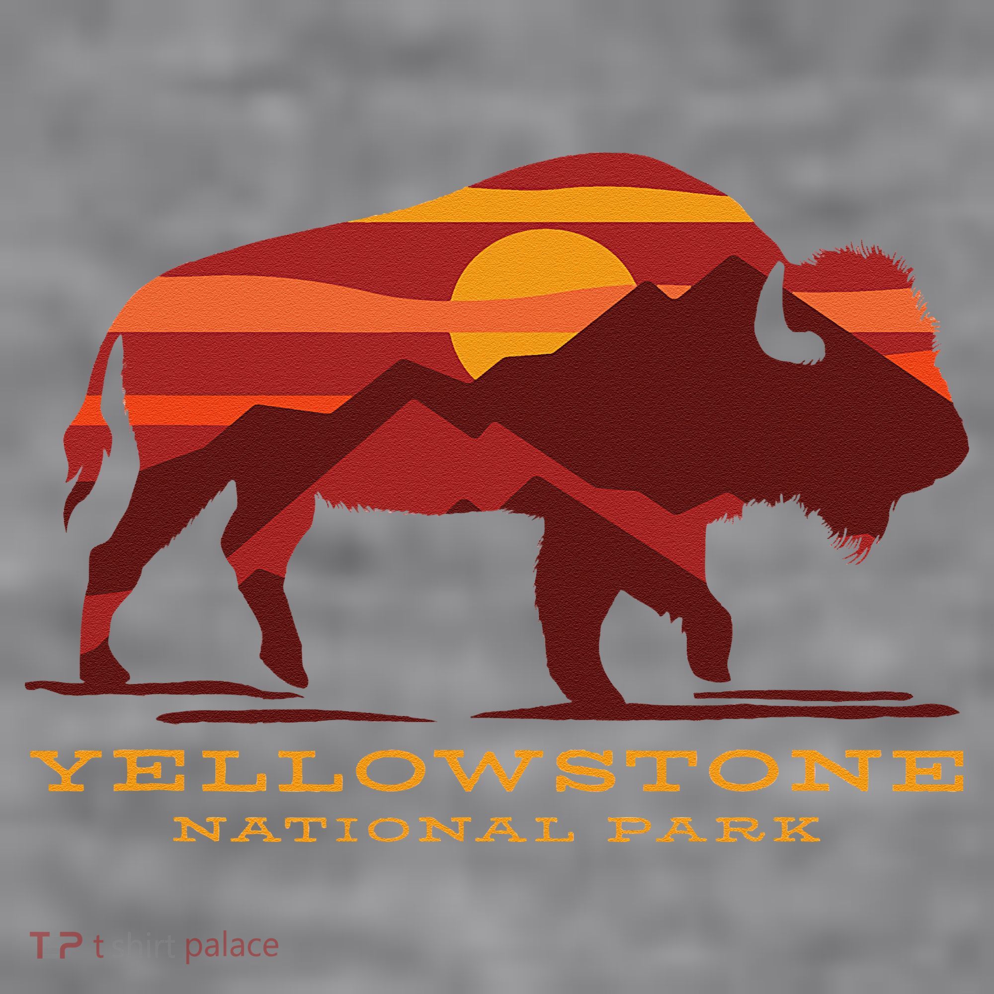 Yellowstone National Park Wyoming Buffalo Bison Sunset Women's Racerback Cropped Tank