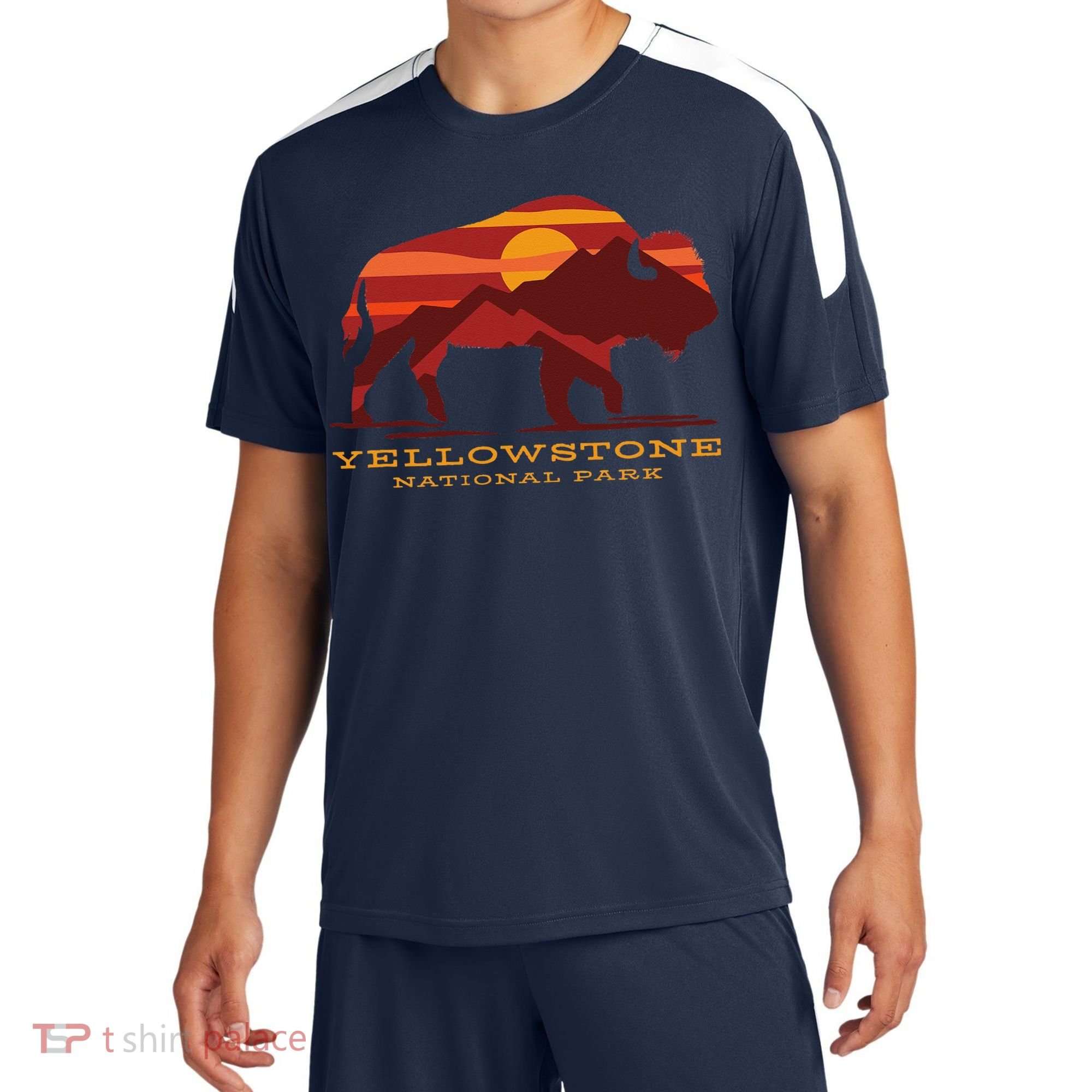 Yellowstone National Park Wyoming Buffalo Bison Sunset Sport-Tek Competitor United Soccer Jersey