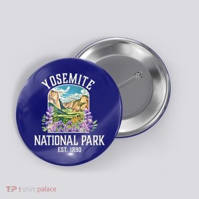 Yosemite National Park Lupine Vintage Gift Button