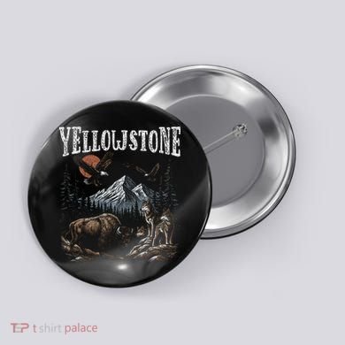 Yellowstone National Park Vintage 90s Button