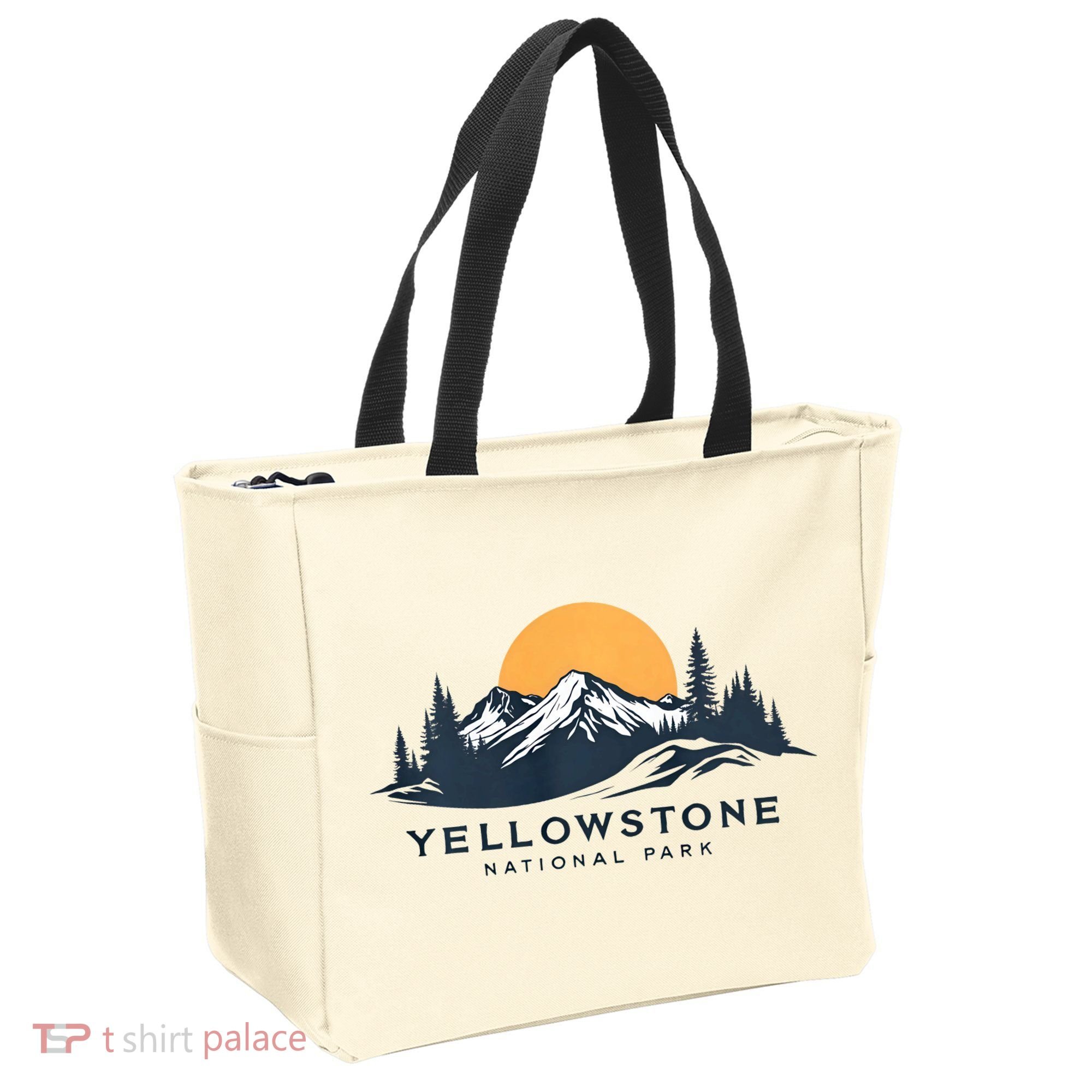 Yellowstone National Park Mountain Sunset Landscape Tote Bag