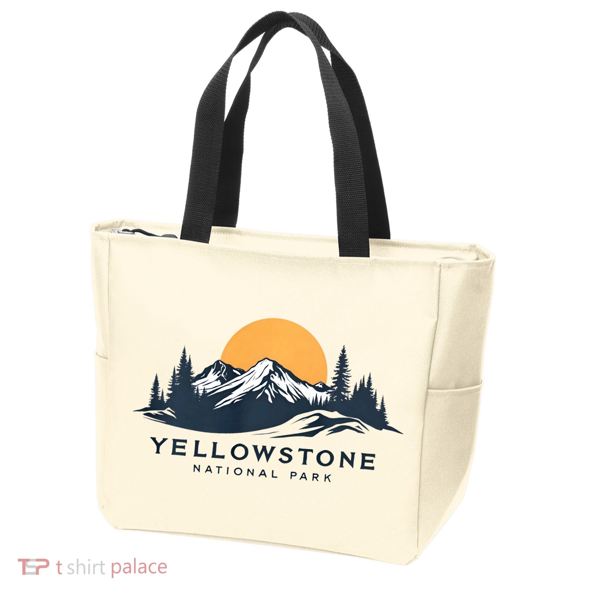 Yellowstone National Park Mountain Sunset Landscape Tote Bag