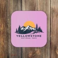 Yellowstone National Park Mountain Sunset Landscape Coaster thumb 0