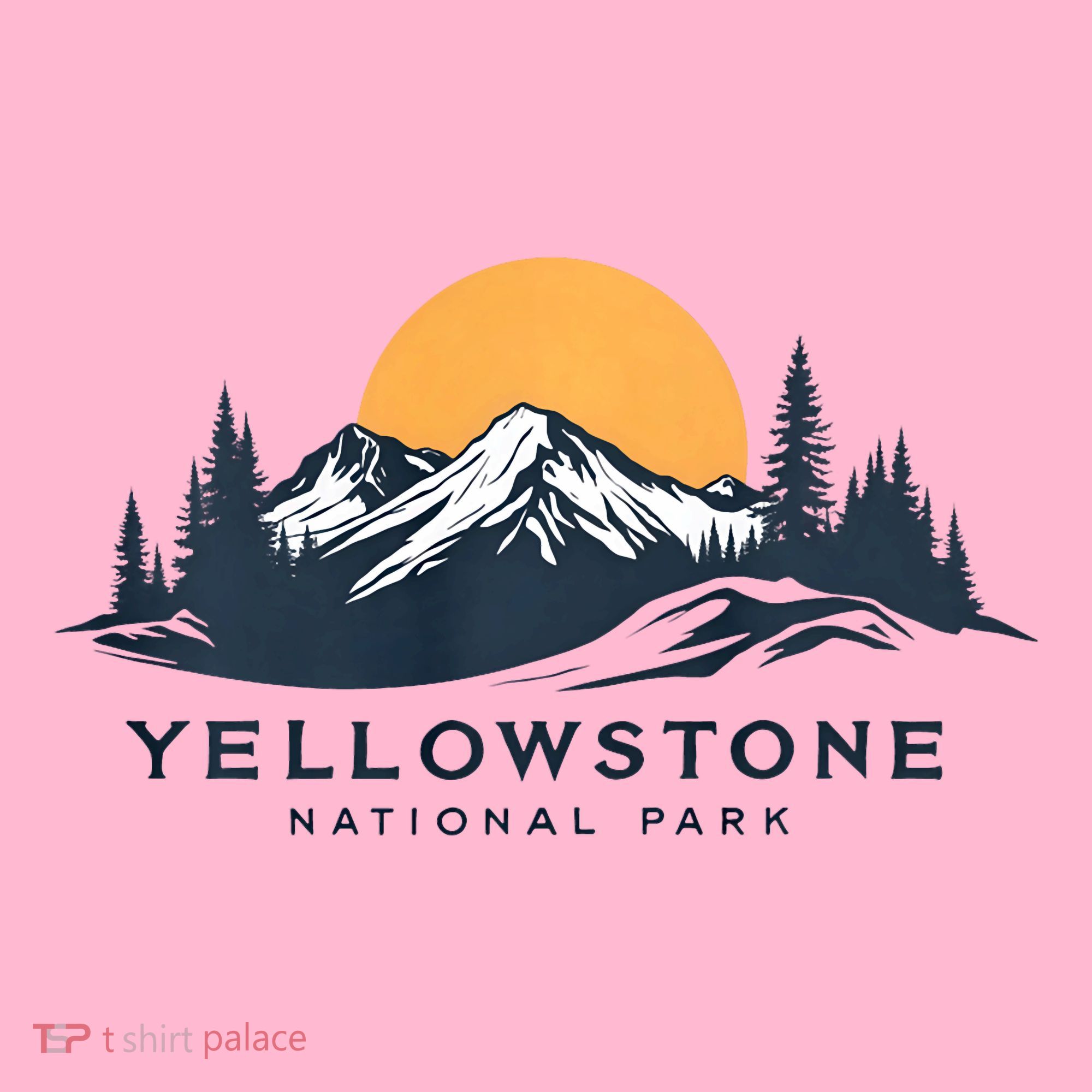 Yellowstone National Park Mountain Sunset Landscape Coaster