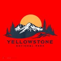 Yellowstone National Park Mountain Sunset Landscape Santa Hat thumb 1