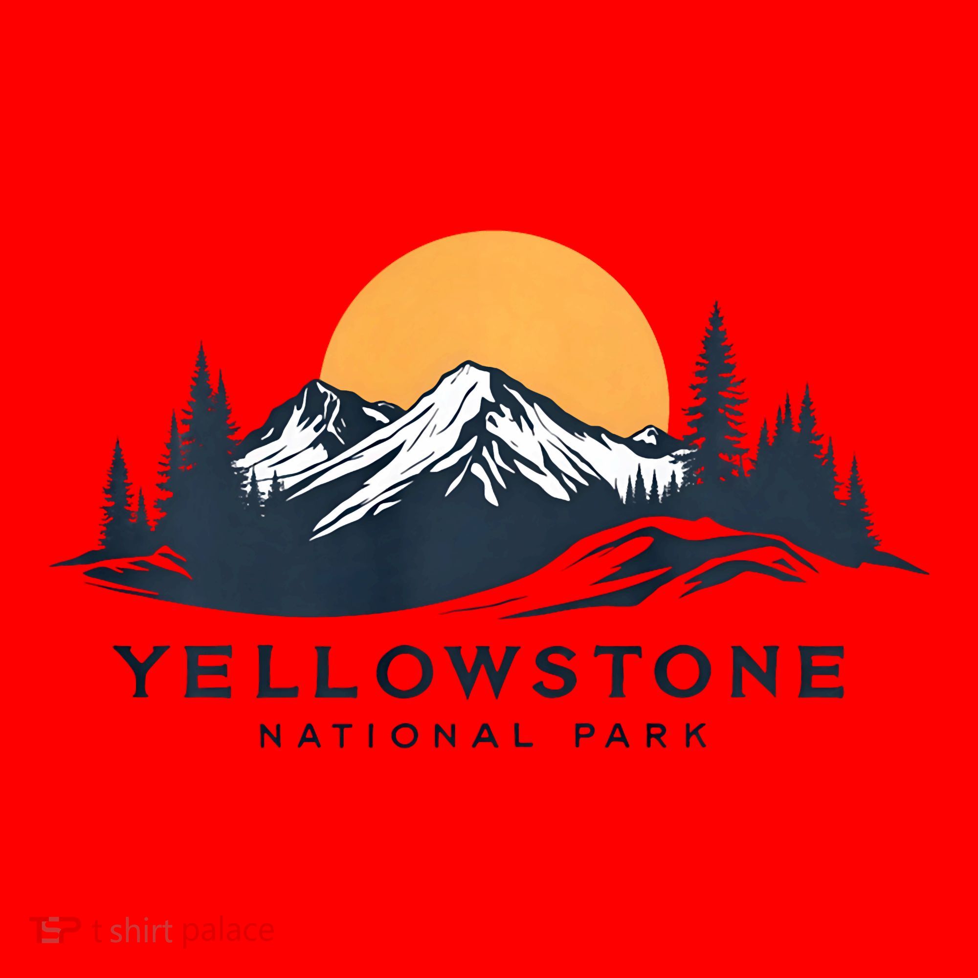 Yellowstone National Park Mountain Sunset Landscape Santa Hat