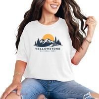 Yellowstone National Park Mountain Sunset Landscape Comfort Colors T-Shirt thumb 0