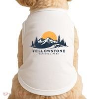 Yellowstone National Park Mountain Sunset Landscape Doggie Tank thumb 0