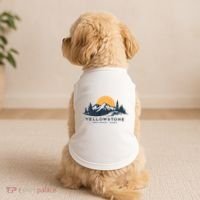 Yellowstone National Park Mountain Sunset Landscape Doggie Tank thumb 2