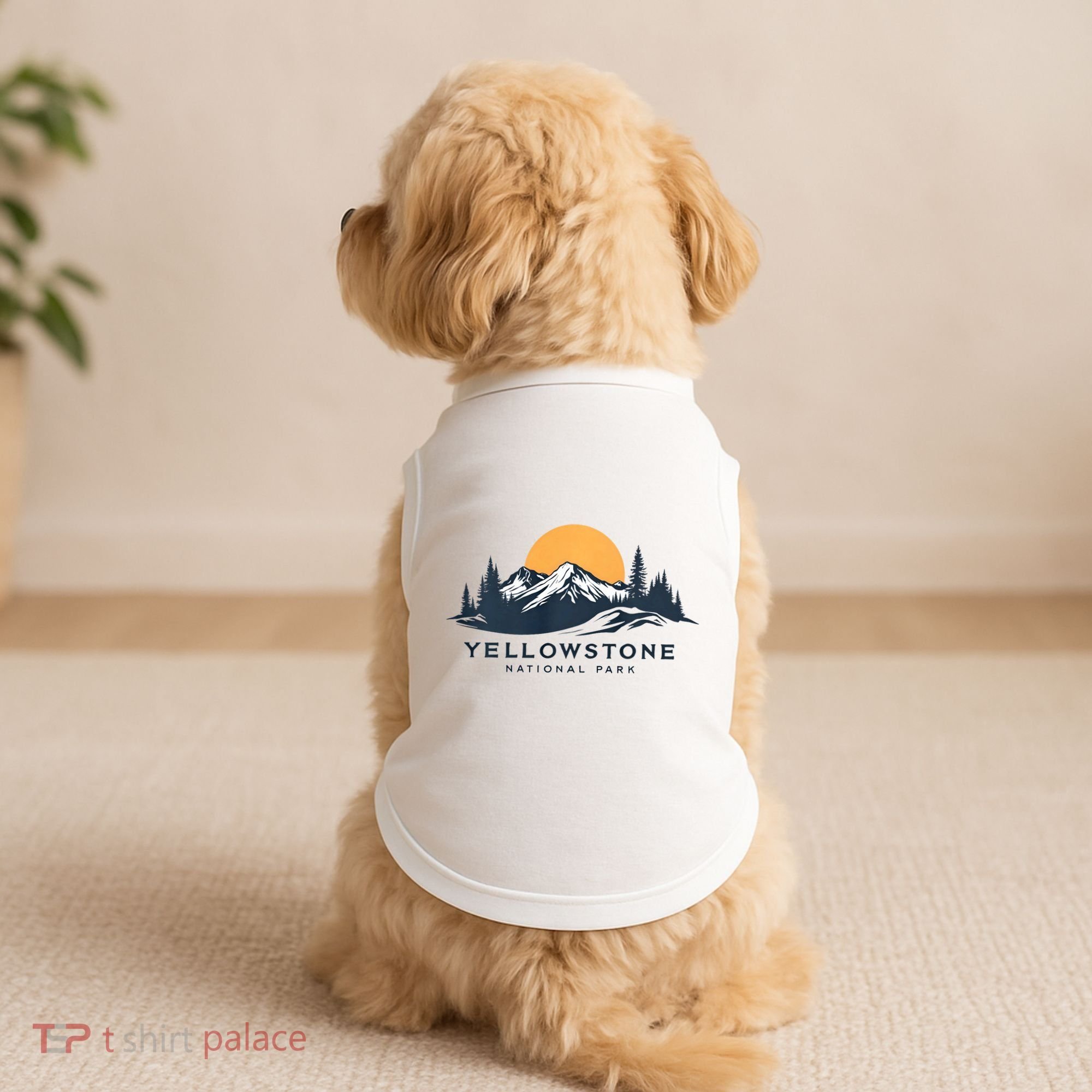 Yellowstone National Park Mountain Sunset Landscape Doggie Tank