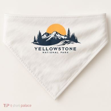 Yellowstone National Park Mountain Sunset Landscape USA-Made Doggie Bandana