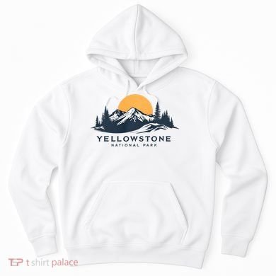 Yellowstone National Park Mountain Sunset Landscape Hoodie