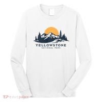 Yellowstone National Park Mountain Sunset Landscape Long Sleeve Shirt thumb 0