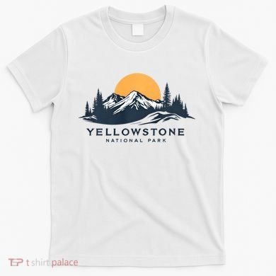 Yellowstone National Park Mountain Sunset Landscape T-Shirt