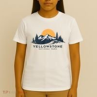 Yellowstone National Park Mountain Sunset Landscape T-Shirt thumb 4