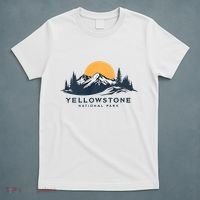 Yellowstone National Park Mountain Sunset Landscape T-Shirt thumb 5