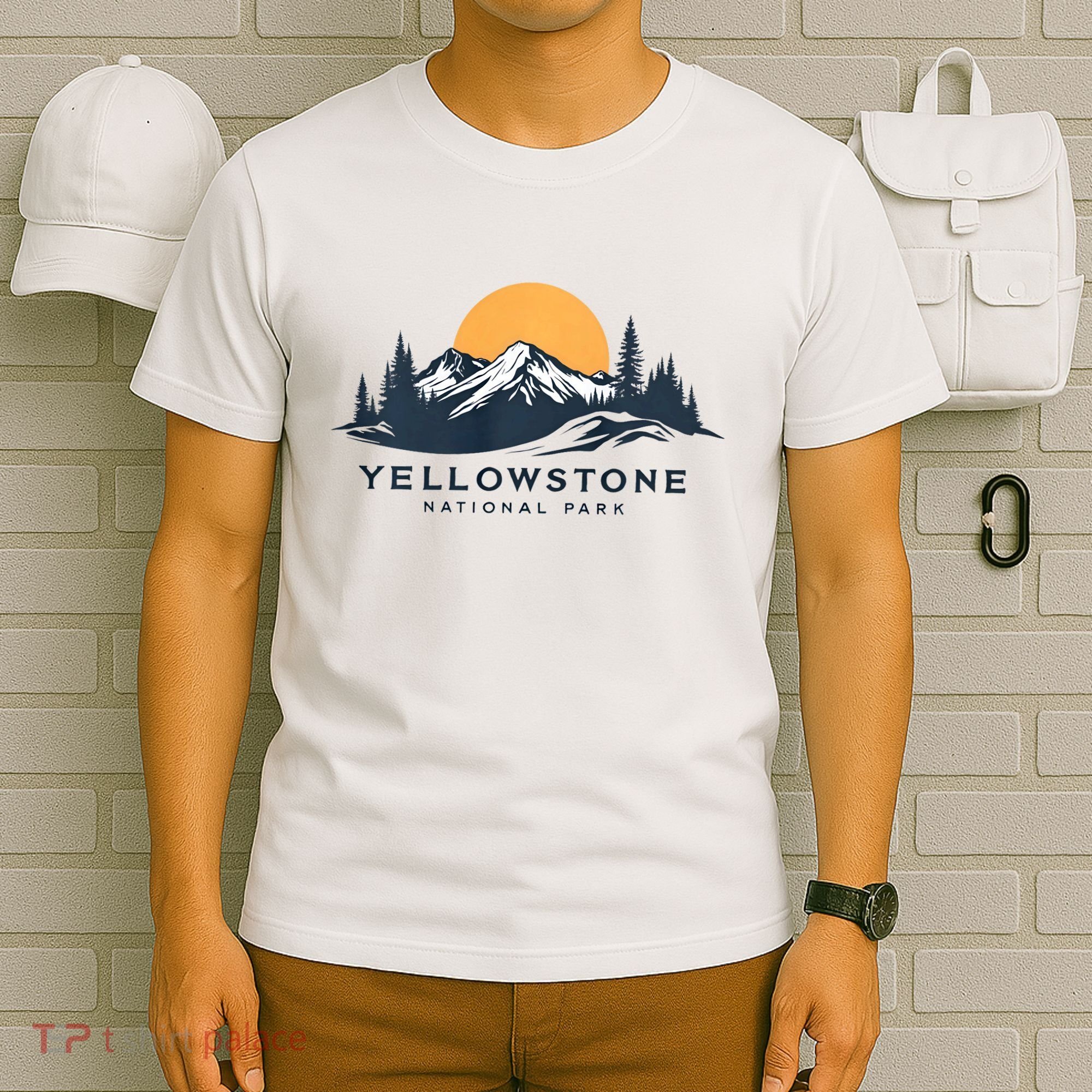 Yellowstone National Park Mountain Sunset Landscape T-Shirt