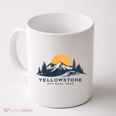 Yellowstone National Park Mountain Sunset Landscape Coffee Mug