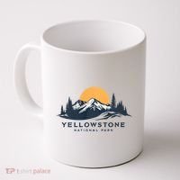 Yellowstone National Park Mountain Sunset Landscape Coffee Mug thumb 0