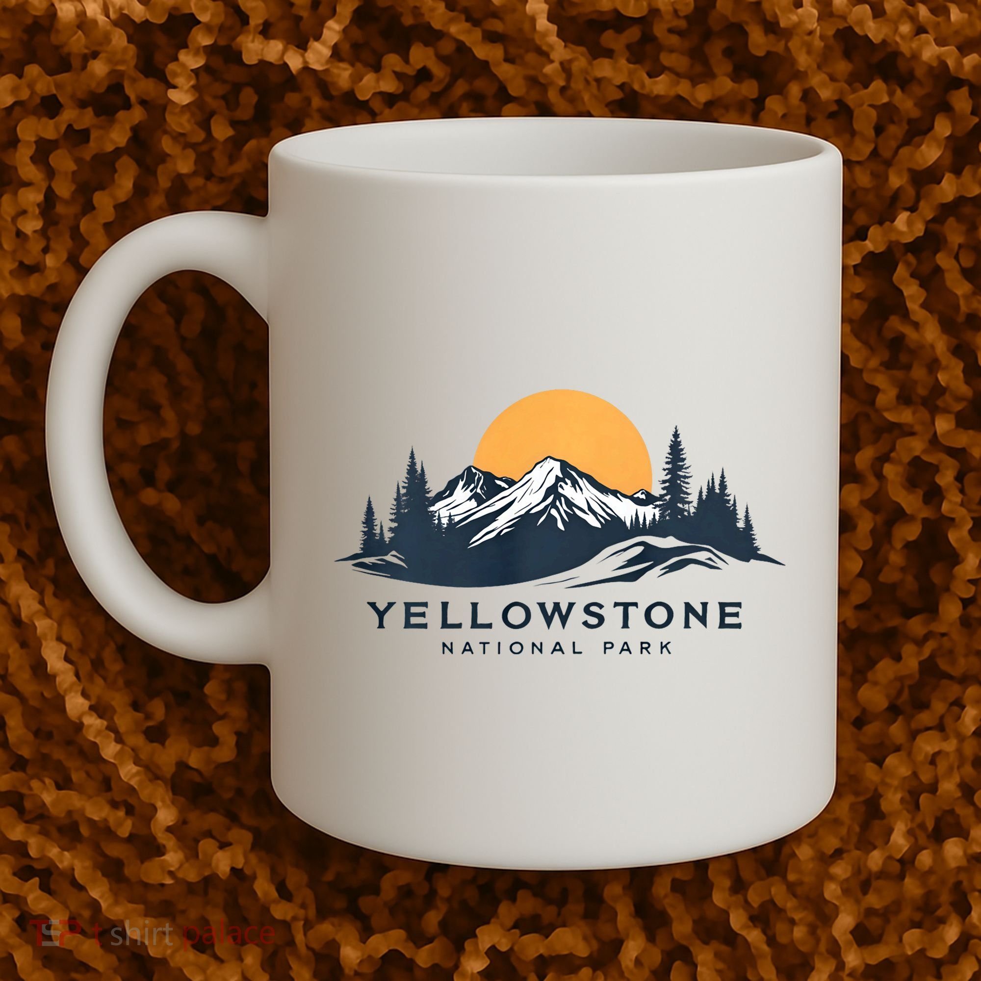 Yellowstone National Park Mountain Sunset Landscape Coffee Mug