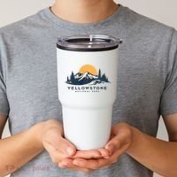 Yellowstone National Park Mountain Sunset Landscape Tumbler thumb 2