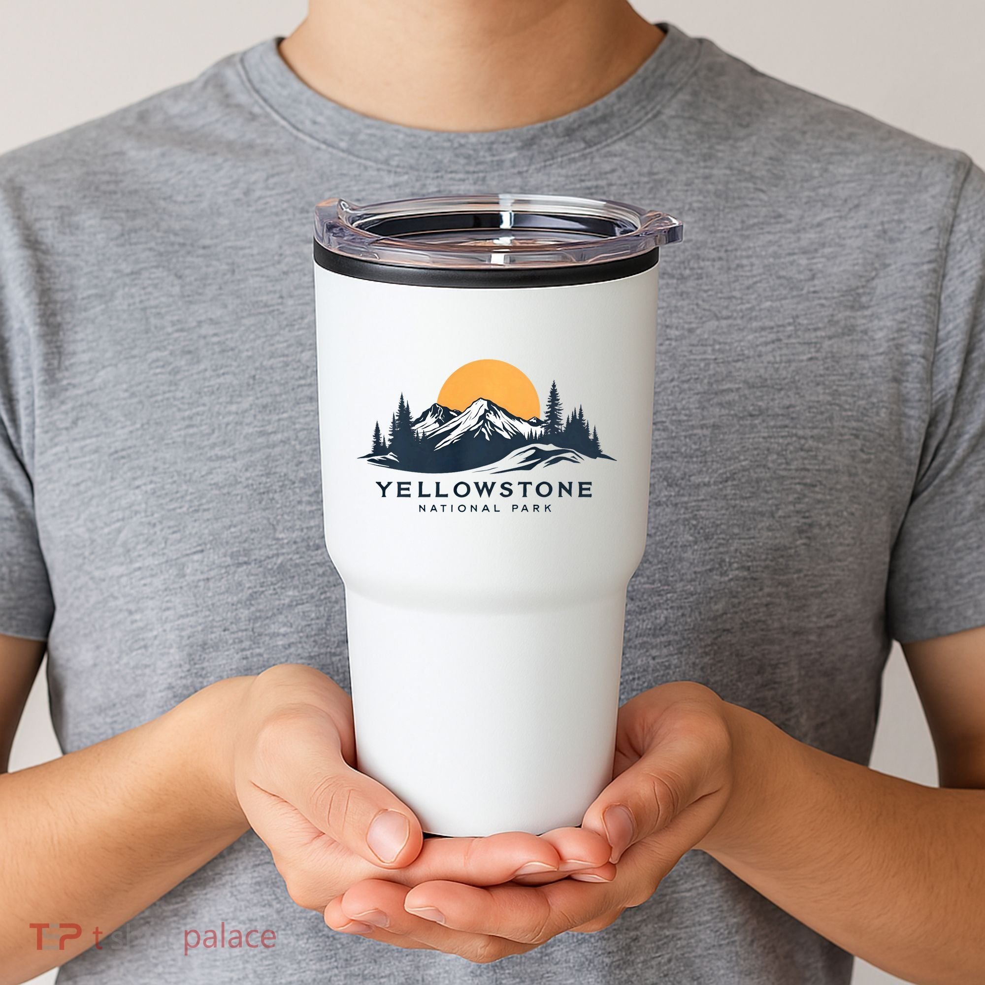 Yellowstone National Park Mountain Sunset Landscape Tumbler