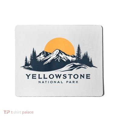 Yellowstone National Park Mountain Sunset Landscape Mousepad