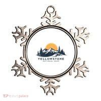 Yellowstone National Park Mountain Sunset Landscape Ornament thumb 0