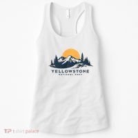 Yellowstone National Park Mountain Sunset Landscape Women's Tank Top thumb 0