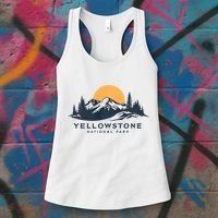 Yellowstone National Park Mountain Sunset Landscape Women's Tank Top thumb 3