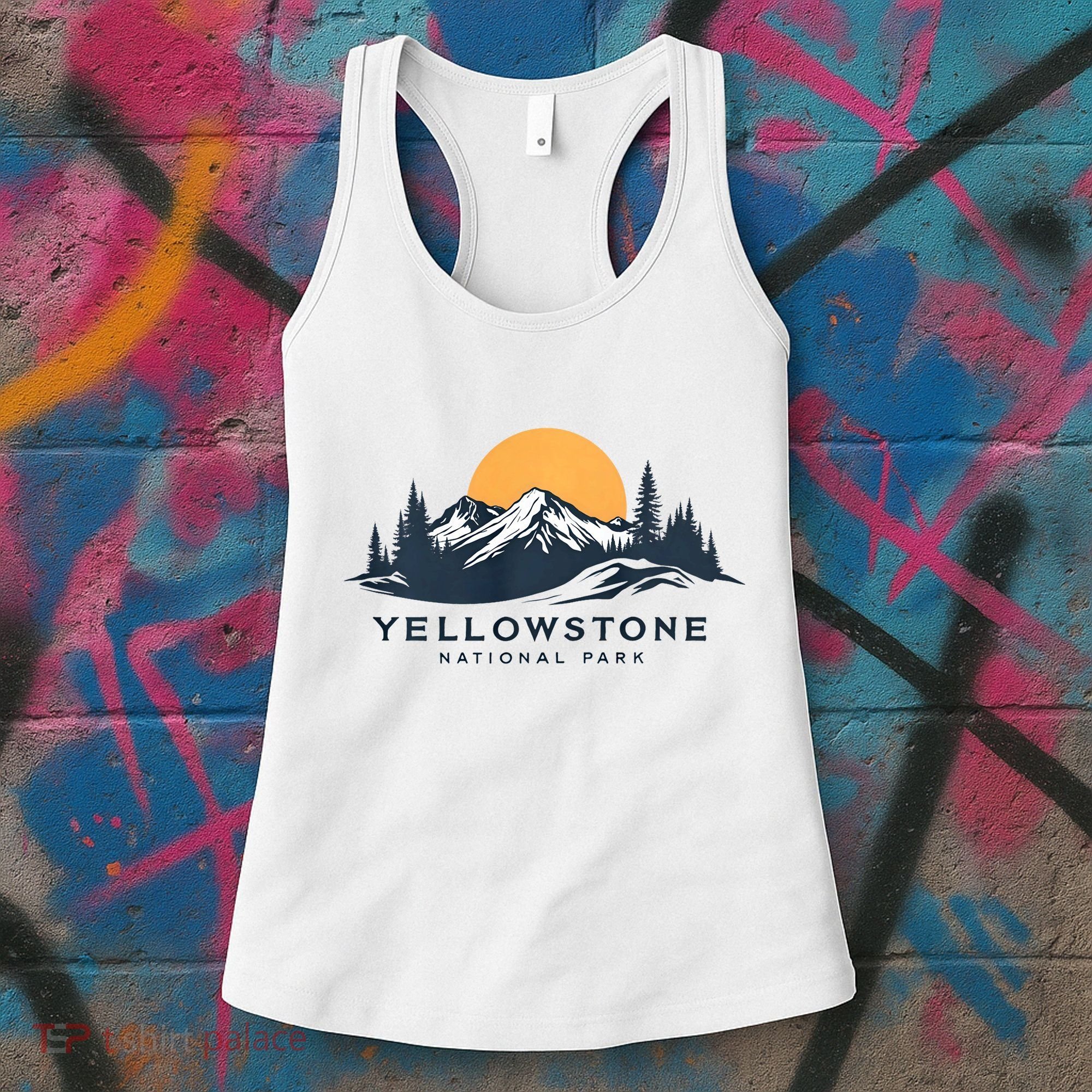 Yellowstone National Park Mountain Sunset Landscape Women's Tank Top