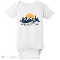 Yellowstone National Park Mountain Sunset Landscape Baby Bodysuit thumb 0
