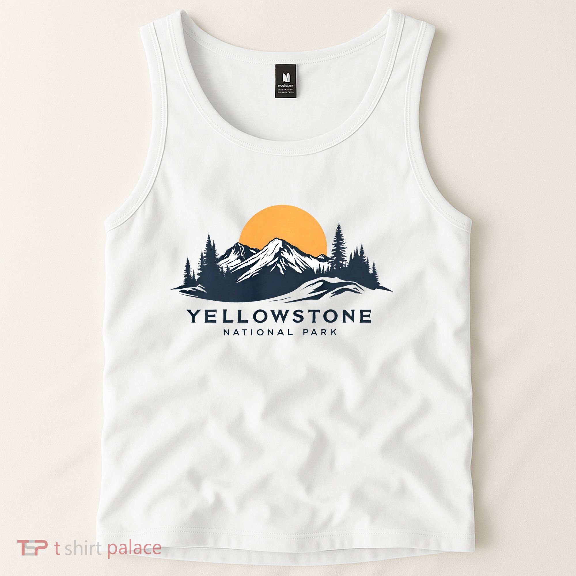Yellowstone National Park Mountain Sunset Landscape Tank Top