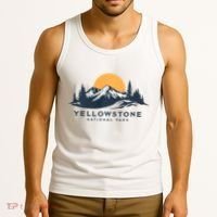 Yellowstone National Park Mountain Sunset Landscape Tank Top thumb 3