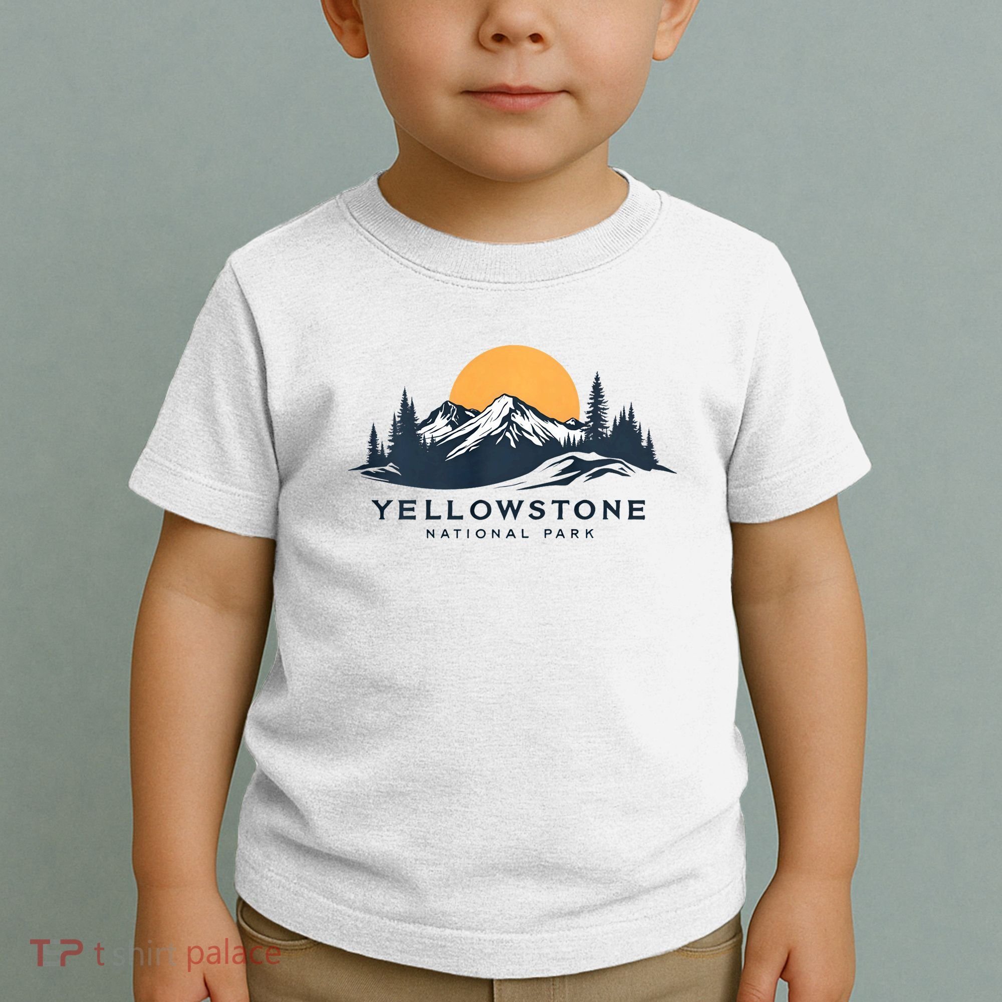 Yellowstone National Park Mountain Sunset Landscape Toddler T-Shirt