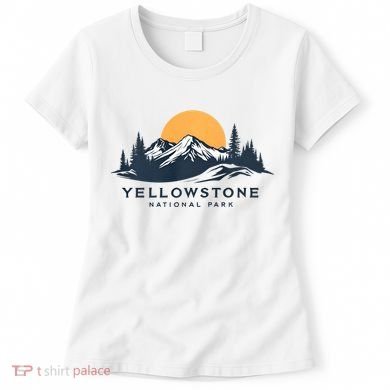 Yellowstone National Park Mountain Sunset Landscape Women's T-Shirt
