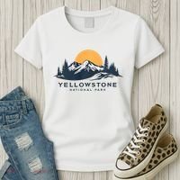 Yellowstone National Park Mountain Sunset Landscape Women's T-Shirt thumb 3