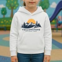 Yellowstone National Park Mountain Sunset Landscape Kids Hoodie thumb 3