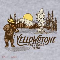 Yellowstone National Park Bear & Fiddle Old Faithful Women's Sweatshirt thumb 2