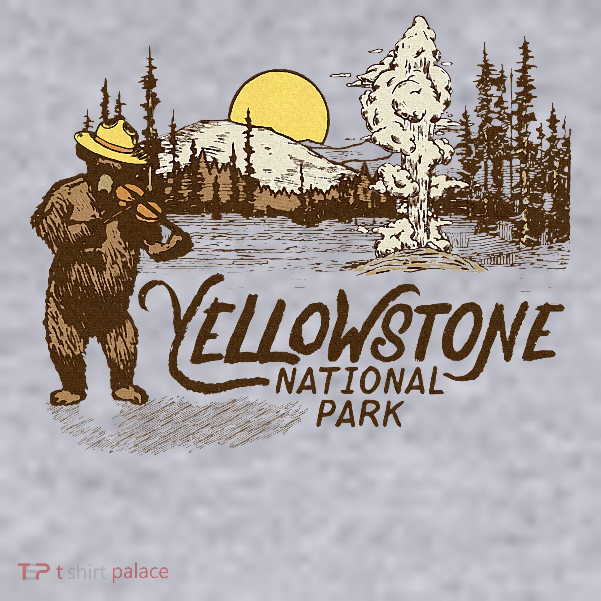 Yellowstone National Park Bear & Fiddle Old Faithful Women's Sweatshirt