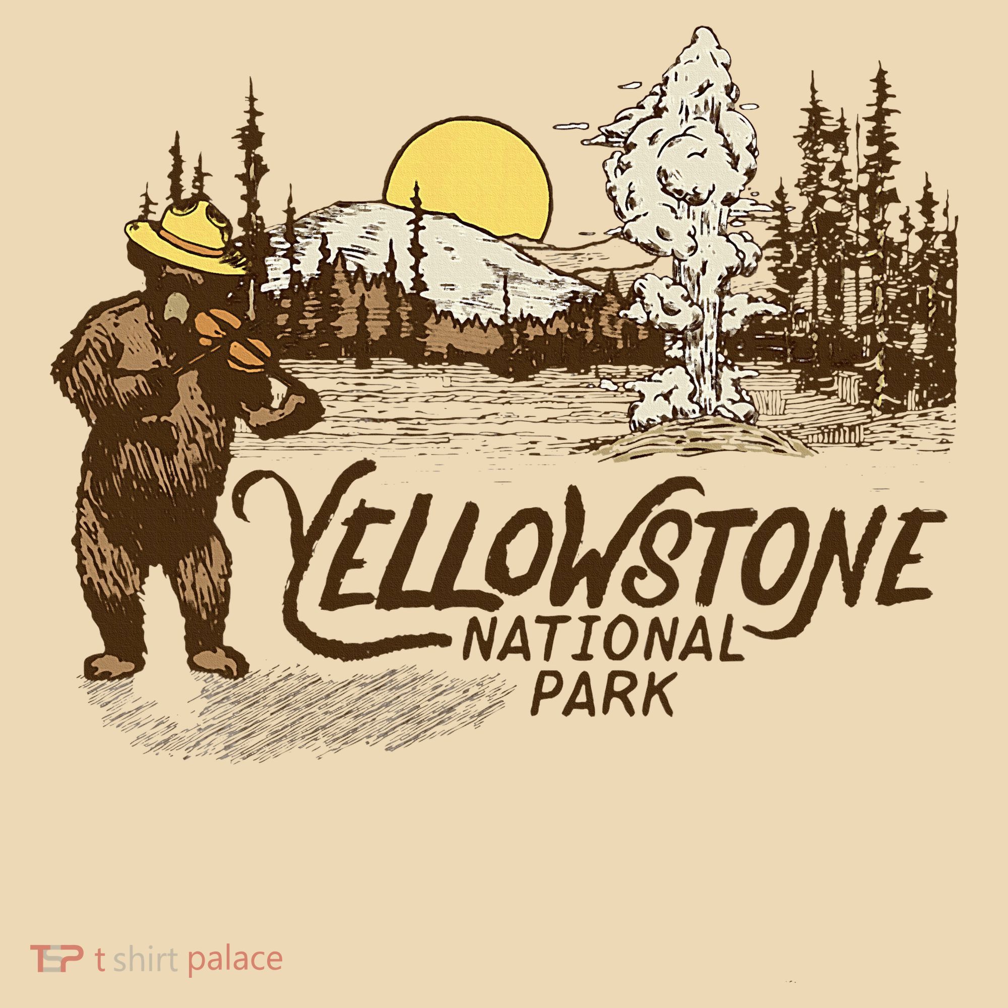 Yellowstone National Park Bear & Fiddle Old Faithful Tote Bag