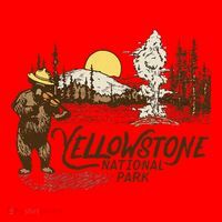 Yellowstone National Park Bear & Fiddle Old Faithful Santa Hat thumb 1