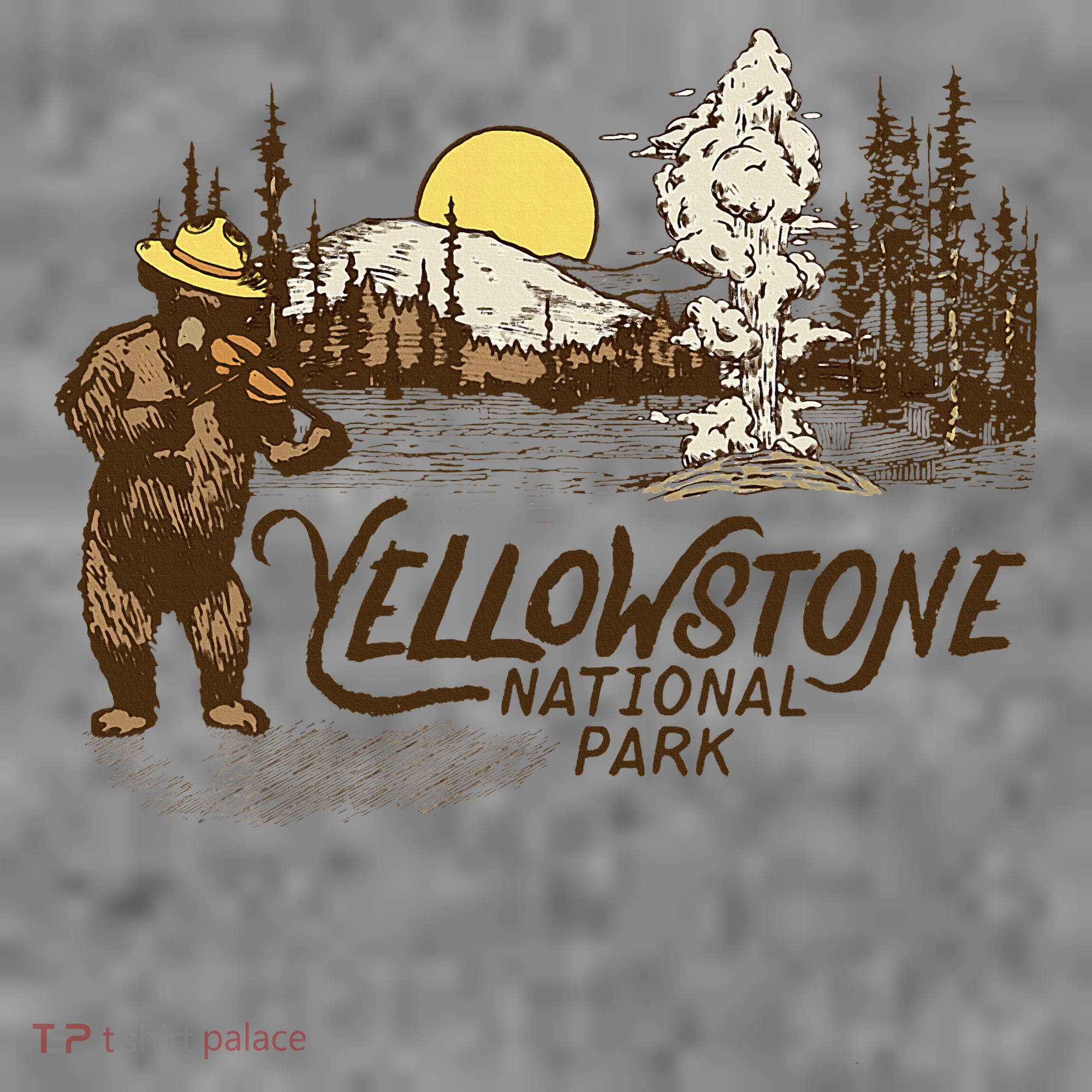 Yellowstone National Park Bear & Fiddle Old Faithful Toddler Hoodie