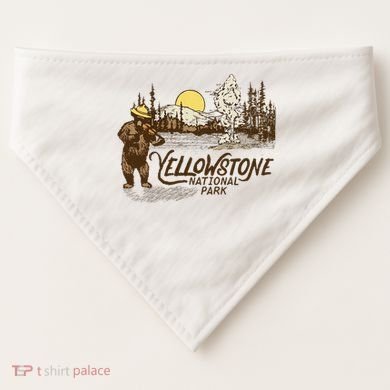 Yellowstone National Park Bear & Fiddle Old Faithful USA-Made Doggie Bandana