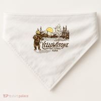 Yellowstone National Park Bear & Fiddle Old Faithful USA-Made Doggie Bandana thumb 0
