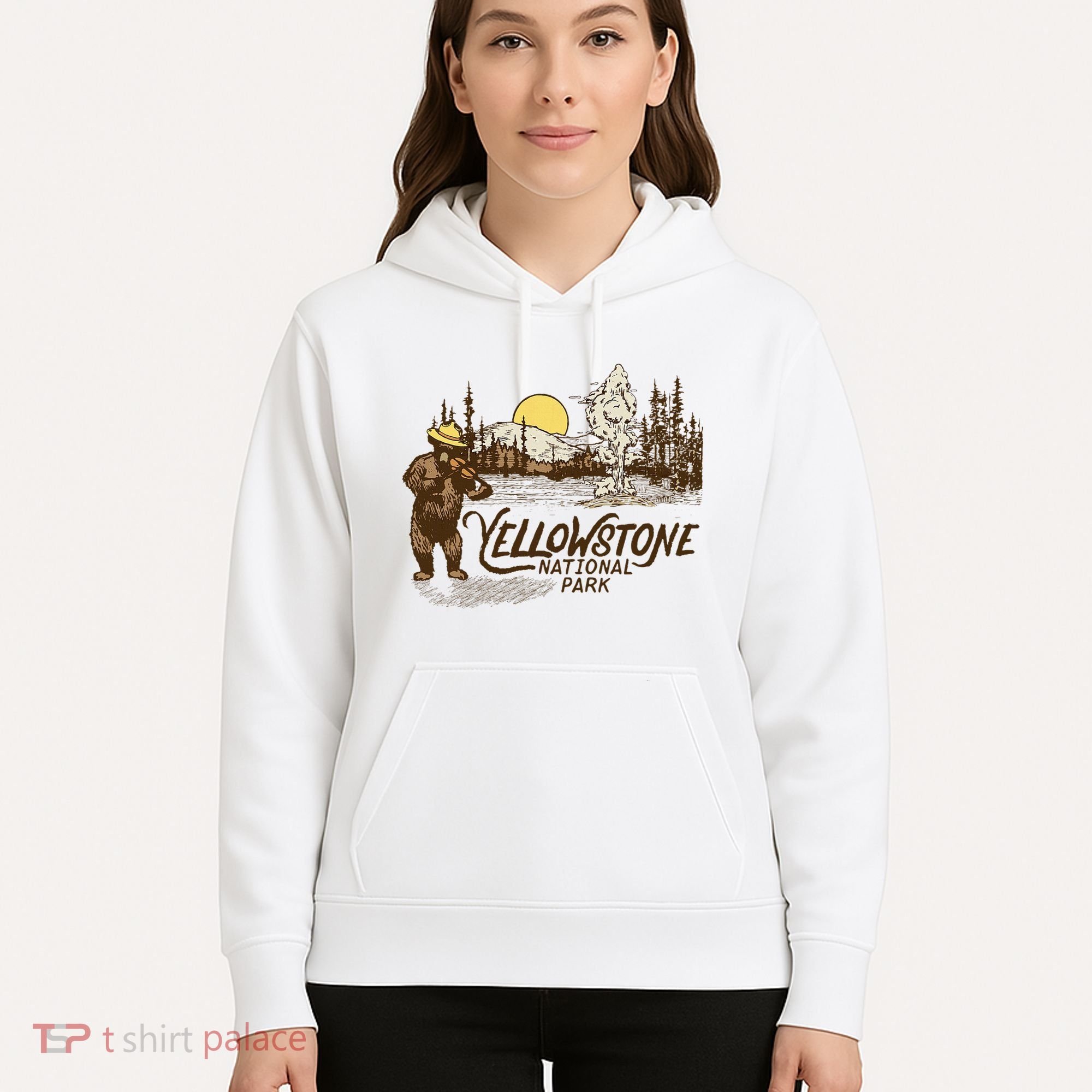 Yellowstone National Park Bear & Fiddle Old Faithful Hoodie