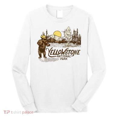 Yellowstone National Park Bear & Fiddle Old Faithful Long Sleeve Shirt