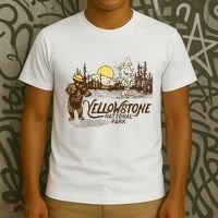 Yellowstone National Park Bear & Fiddle Old Faithful T-Shirt thumb 3