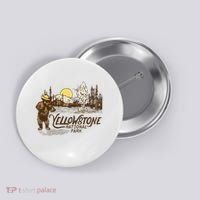 Yellowstone National Park Bear & Fiddle Old Faithful Button thumb 0